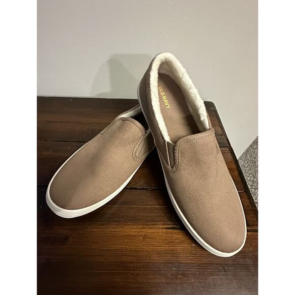 Old Navy Sherpa Lined Woman’s Loafers Size 9 Color Tan - Picture 2 of 9